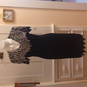 Sweelo vintage sequined/beaded black dress Sz S 6-8